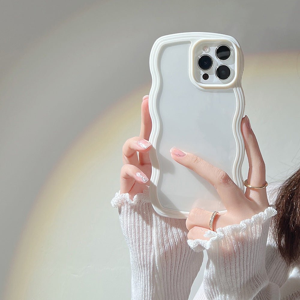 Wave Border Mobile Phone Case Solid Color Simple Candy Color - NeoTech