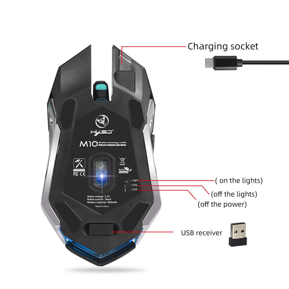 HXSJ new wireless mouse 2.4GPI gaming mouse glowing mouse - NeoTech