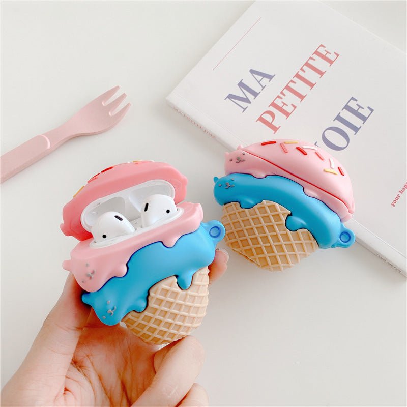 Compatible with Apple, Cute Stereo Cat Ice Cream Wireless Earphone Protective Cover - NeoTech