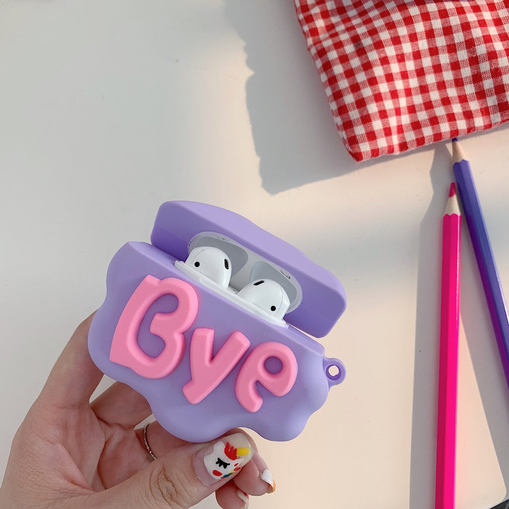 AirPod 2 Case 3D HI BYE Cloud Letter Cartoon Soft Silicone Wireless Earphone Cases For Airpods Case Cute Cover - NeoTech