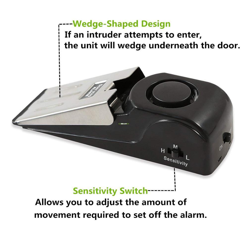 Electronic Burglar Alarm Intelligent Home Security Wedge Door Stop Alarm System Device Hotel Intruder Alert Detection - NeoTech