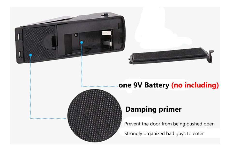Electronic Burglar Alarm Intelligent Home Security Wedge Door Stop Alarm System Device Hotel Intruder Alert Detection - NeoTech