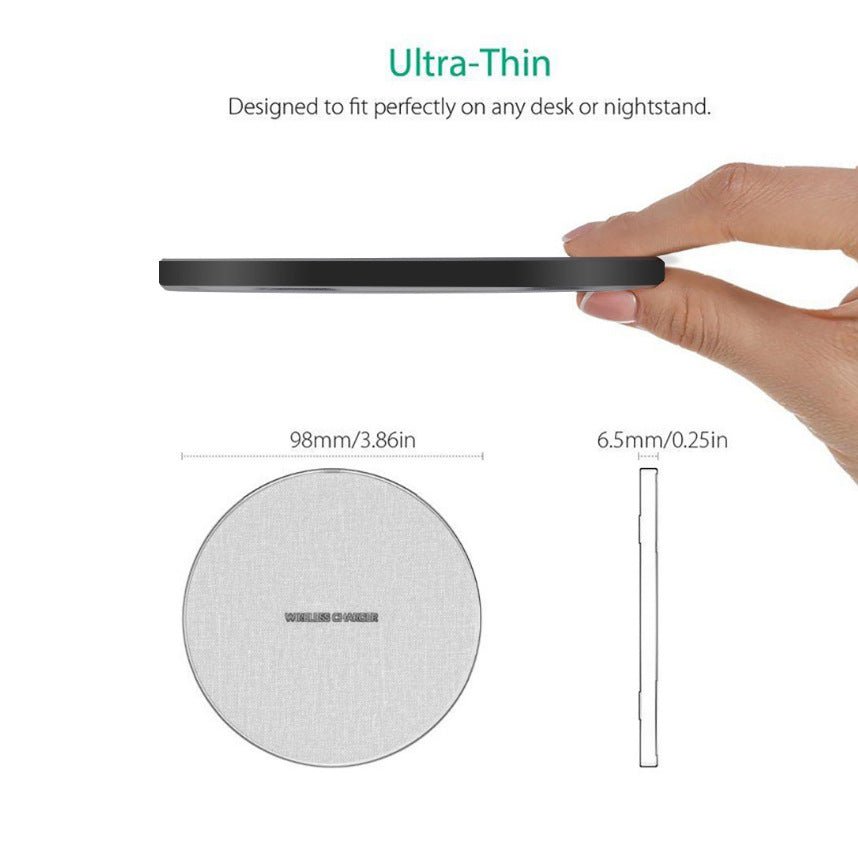Qi Standard Ultra - Thin Fabric Aluminum Alloy Fast Charge Wireless Charger 15W Fast Charge Fast Charger Disc Wireless Charger - NeoTech