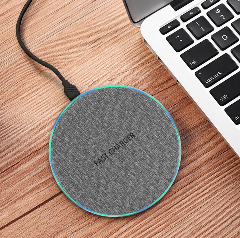 Qi Standard Ultra - Thin Fabric Aluminum Alloy Fast Charge Wireless Charger 15W Fast Charge Fast Charger Disc Wireless Charger - NeoTech
