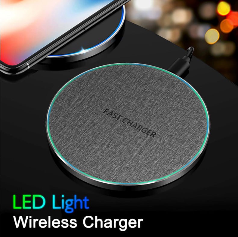 Qi Standard Ultra - Thin Fabric Aluminum Alloy Fast Charge Wireless Charger 15W Fast Charge Fast Charger Disc Wireless Charger - NeoTech