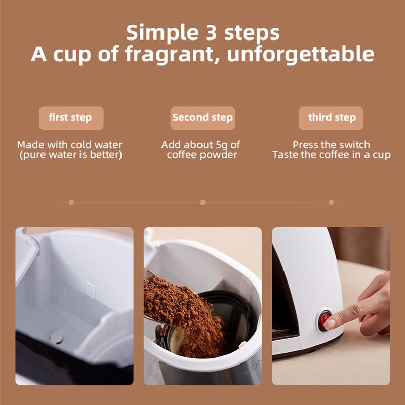 New Coffee Machine Fully Automatic Home Office Mini American Small Portable Coffee Maker - NeoTech