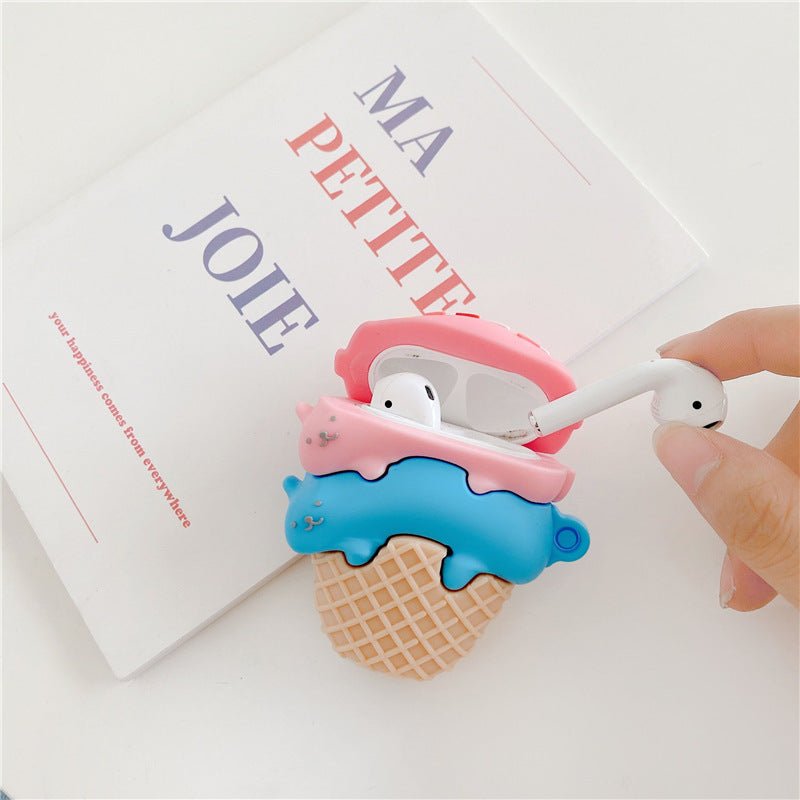 Compatible with Apple, Cute Stereo Cat Ice Cream Wireless Earphone Protective Cover - NeoTech