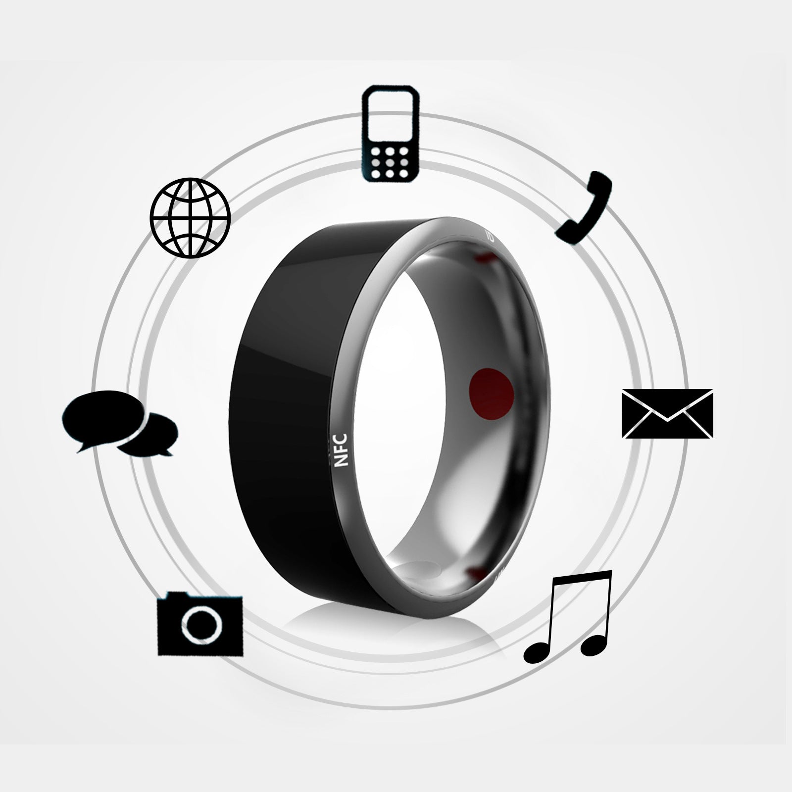 Smart Ring Wearable Device Multifunctional Black High - tech - NeoTech