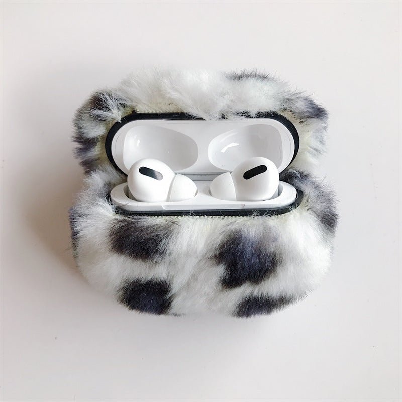 Personalized Leopard Print Plush Headphone Case - NeoTech