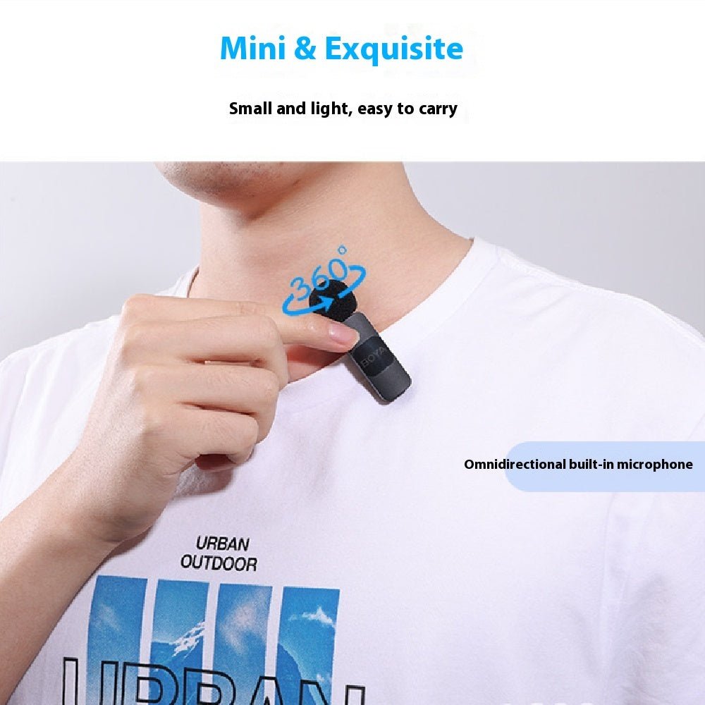 Wireless Microphone Collar Clip Mobile Live Shooting Video Recording Radio - NeoTech