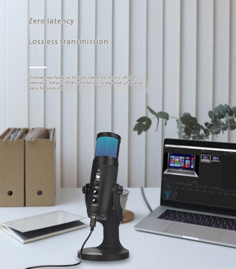 RGB Colorful Breathing Ambience Light USB Condenser Microphone - NeoTech