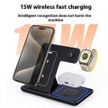 15W 3 In 1 LED Fast Wireless Charger Stand Foldable Charging Station For Smart Phone 15 14 13 12 11 IWatch 9 8 7 6 5 Airpods Pro - NeoTech