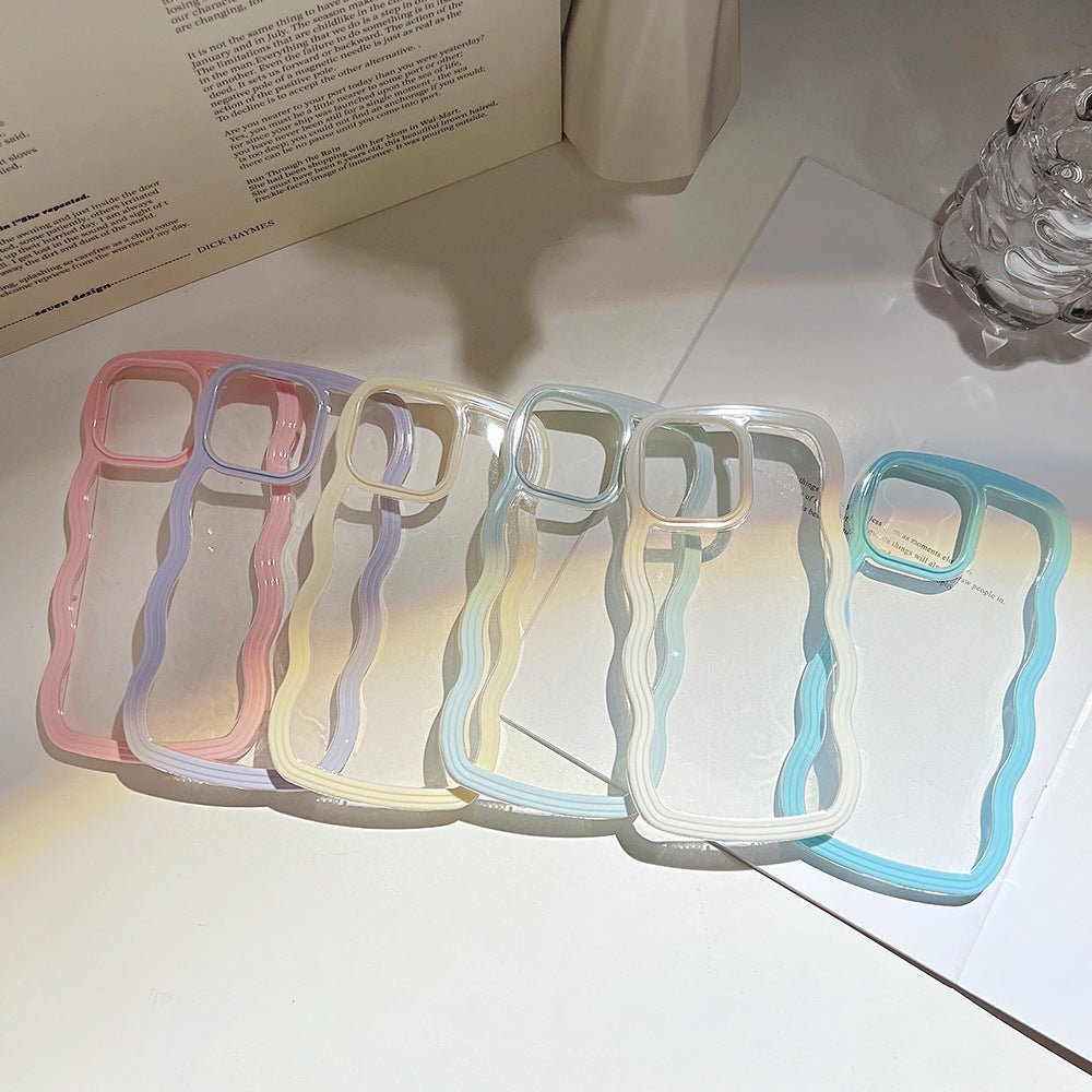 Wave Border Mobile Phone Case Solid Color Simple Candy Color - NeoTech