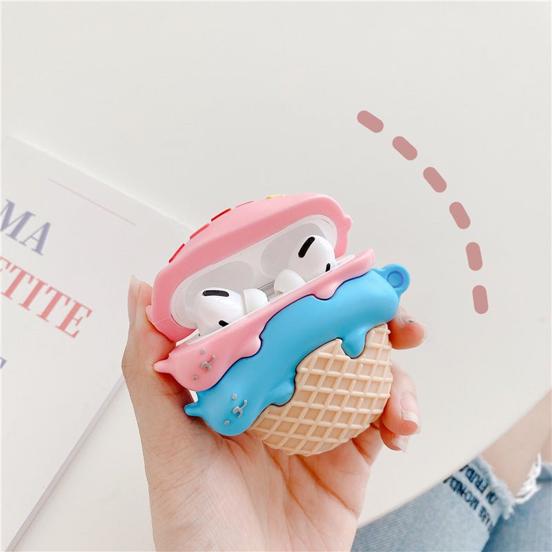 Compatible with Apple, Cute Stereo Cat Ice Cream Wireless Earphone Protective Cover - NeoTech