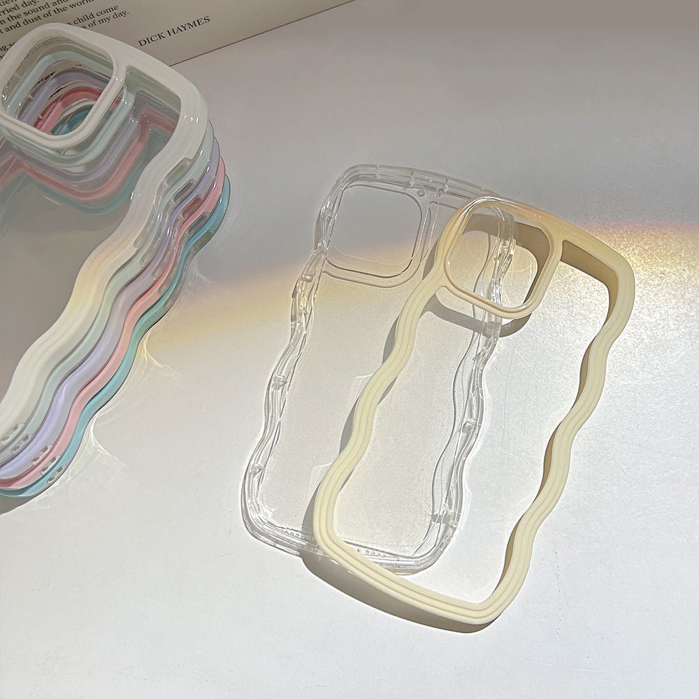 Wave Border Mobile Phone Case Solid Color Simple Candy Color - NeoTech