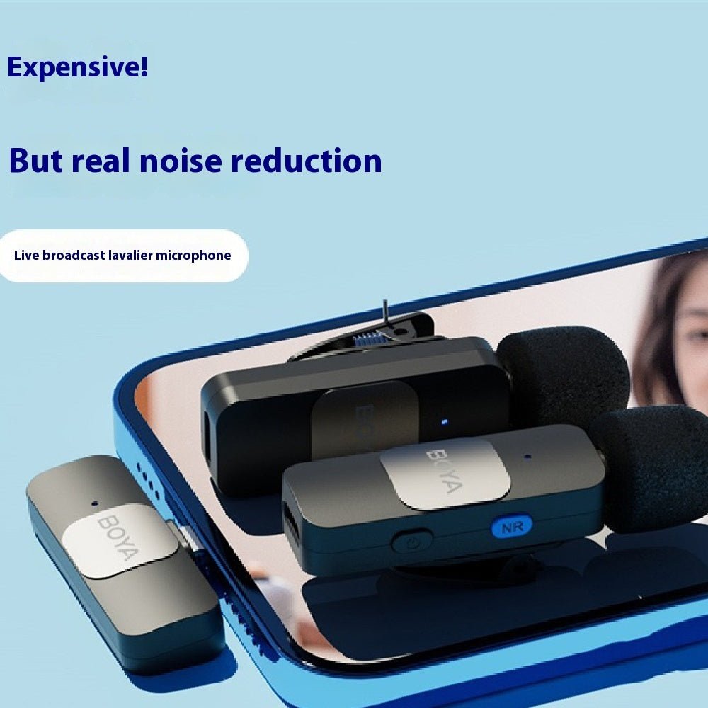 Wireless Microphone Collar Clip Mobile Live Shooting Video Recording Radio - NeoTech
