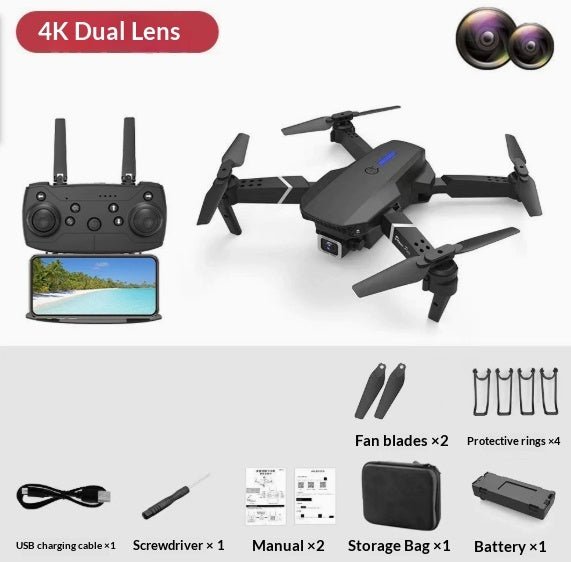 E88 Drone Aerial Photography HD 4K Dual Camera Remote Control Airplane Toy - NeoTech