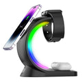 4 In 1 Magnetic Wireless Charger Fast Charging For Smart Phone Atmosphere Light Charging Station For Airpods Pro I - phone Watch - NeoTech