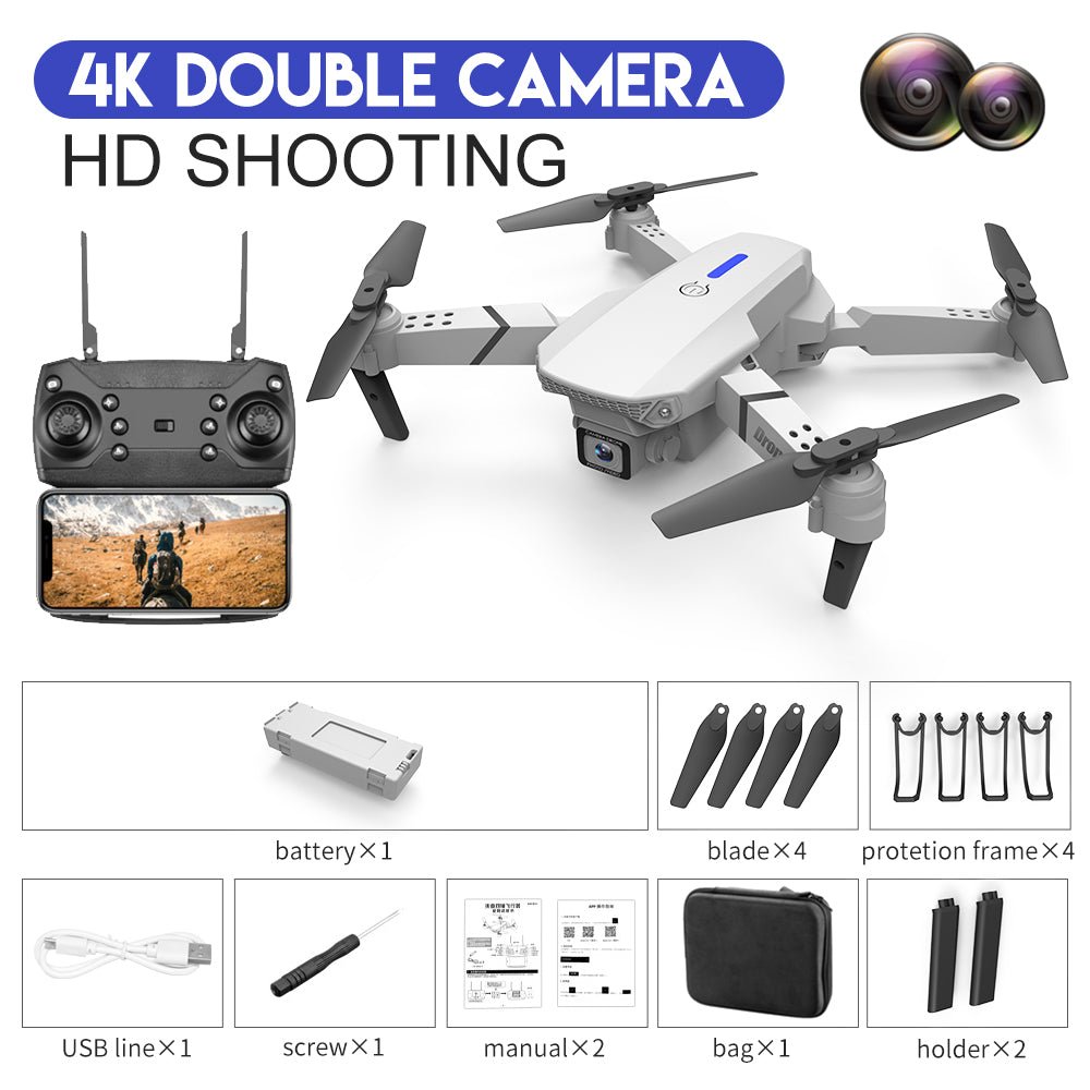 E88 Drone Aerial Photography HD 4K Dual Camera Remote Control Airplane Toy - NeoTech