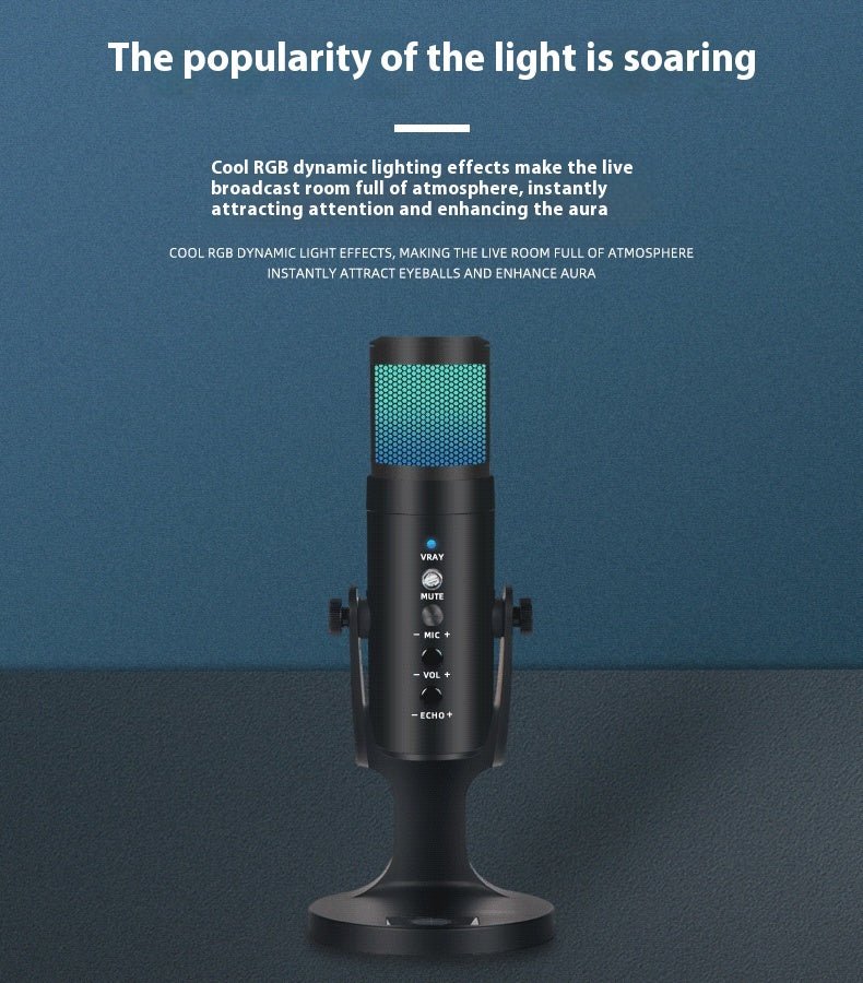 RGB Colorful Breathing Ambience Light USB Condenser Microphone - NeoTech