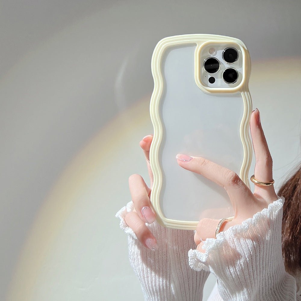 Wave Border Mobile Phone Case Solid Color Simple Candy Color - NeoTech