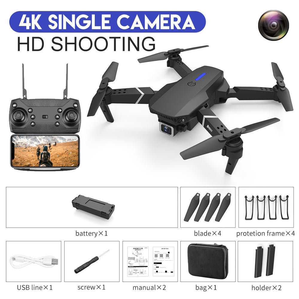 E88 Drone Aerial Photography HD 4K Dual Camera Remote Control Airplane Toy - NeoTech