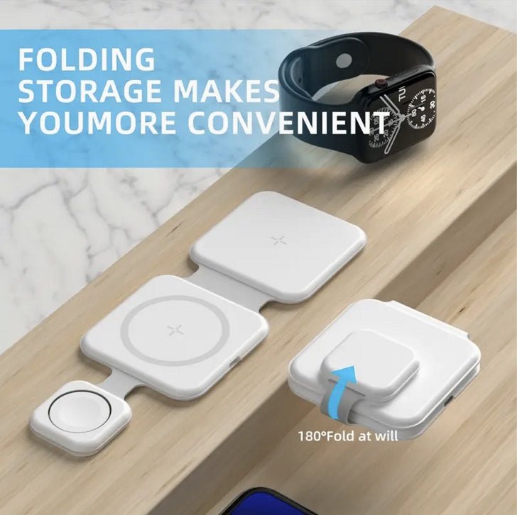 3 In 1 Magnetic Foldable Wireless Charger Charging Station Multi - device Folding Cell Phone Wireless Charger Gadgets - NeoTech