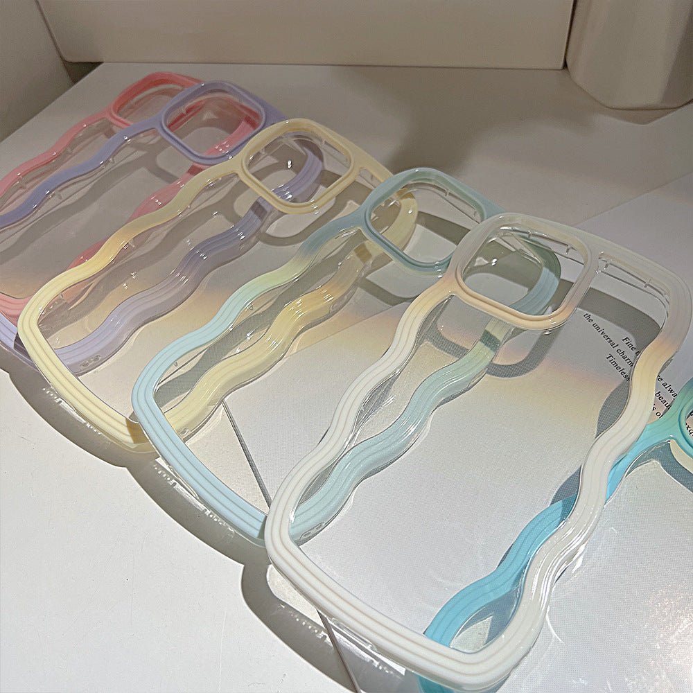 Wave Border Mobile Phone Case Solid Color Simple Candy Color - NeoTech