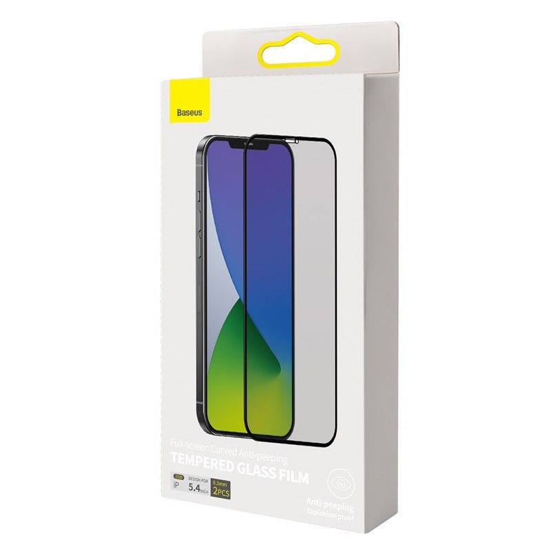 0.3mm Full Screen Curved Privacy Tempered Tempered Film For IP 5.4 Inch Two Pieces Black - NeoTech