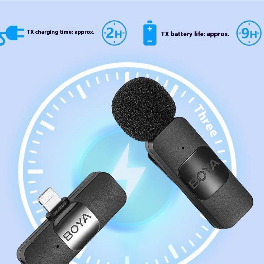 Wireless Microphone Collar Clip Mobile Live Shooting Video Recording Radio - NeoTech
