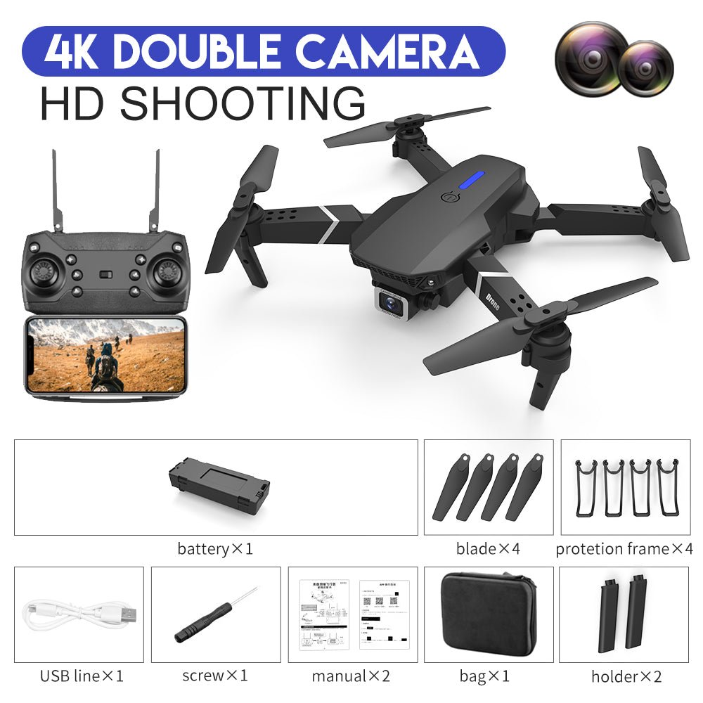 E88 Drone Aerial Photography HD 4K Dual Camera Remote Control Airplane Toy - NeoTech