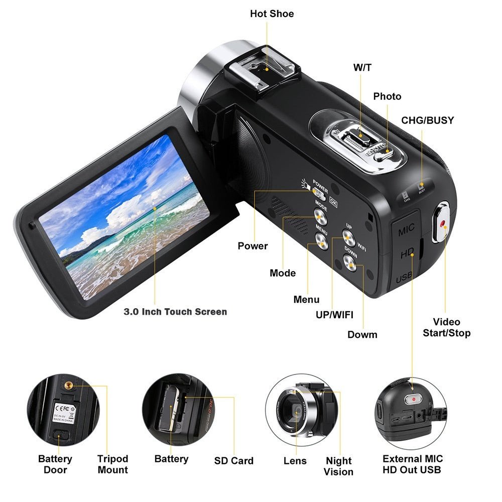 English Product 27K HD 48 Million Pixel Digital Video Camera Home Travel Camera DV06S - NeoTech