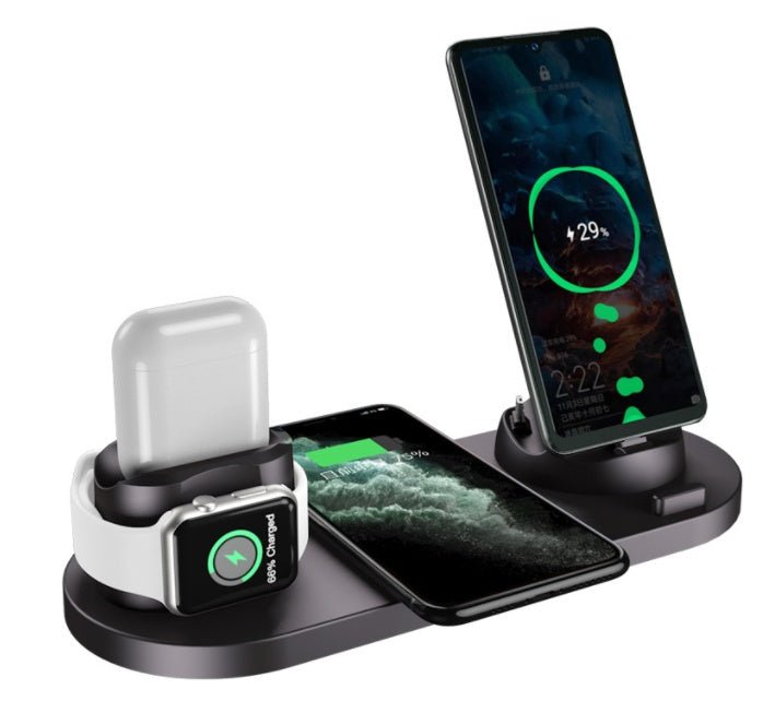 Wireless Charger For IPhone Fast Charger For Phone Fast Charging Pad For Phone Watch 6 In 1 Charging Dock Station - NeoTech