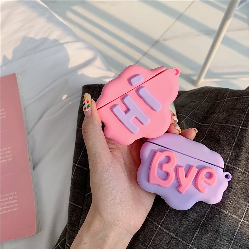 AirPod 2 Case 3D HI BYE Cloud Letter Cartoon Soft Silicone Wireless Earphone Cases For Airpods Case Cute Cover - NeoTech