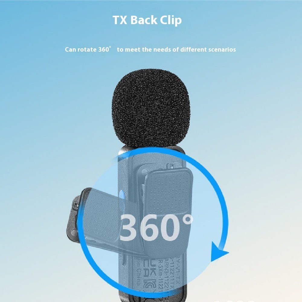 Wireless Microphone Collar Clip Mobile Live Shooting Video Recording Radio - NeoTech
