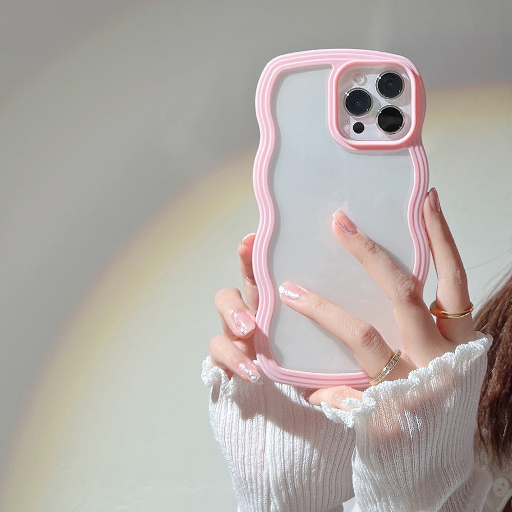 Wave Border Mobile Phone Case Solid Color Simple Candy Color - NeoTech