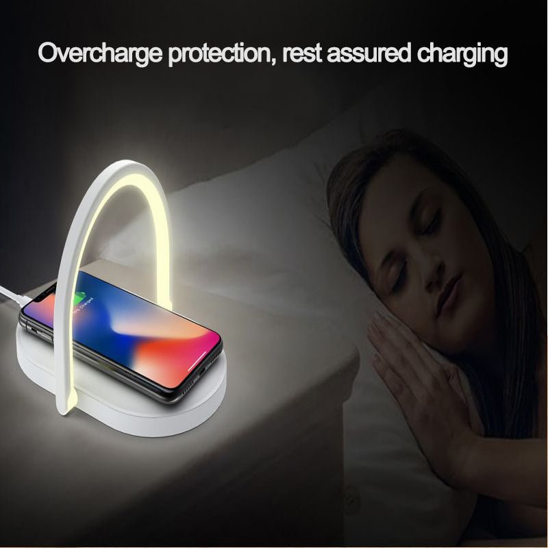 3 In 1 Foldable Wireless Charger Night Light Wireless Charging Station Stonego LED Reading Table Lamp 15W Fast Charging Light - NeoTech