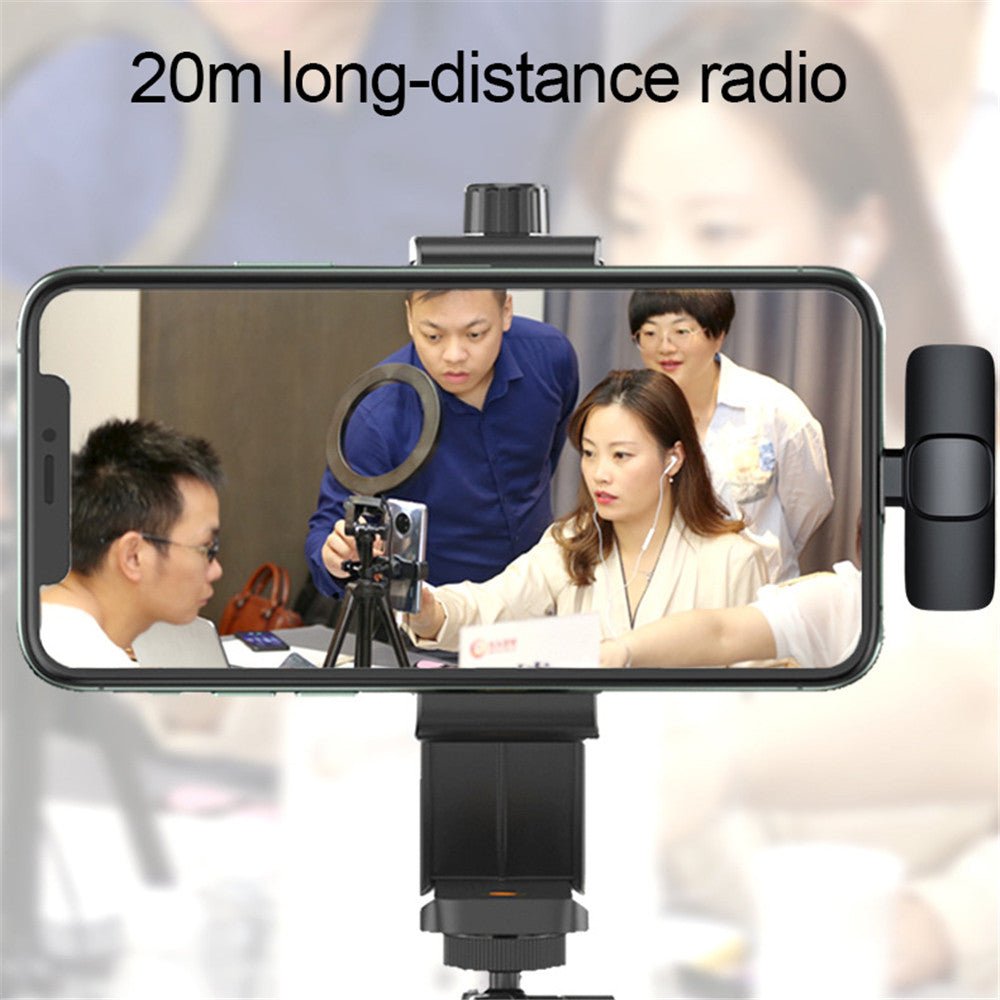 Wireless Lavalier Microphone Portable Audio Video Recording Mini Mic For I Phone Android Long Battery Life Live Broadcast Gaming - NeoTech
