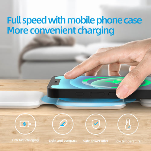 3 In 1 Magnetic Foldable Wireless Charger Charging Station Multi - device Folding Cell Phone Wireless Charger Gadgets - NeoTech