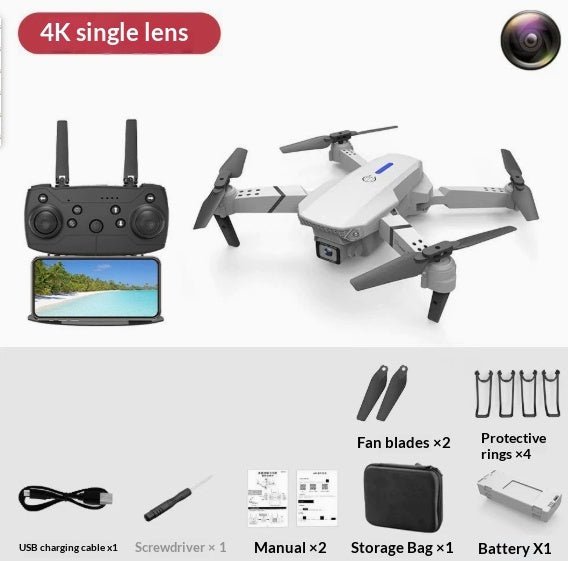 E88 Drone Aerial Photography HD 4K Dual Camera Remote Control Airplane Toy - NeoTech