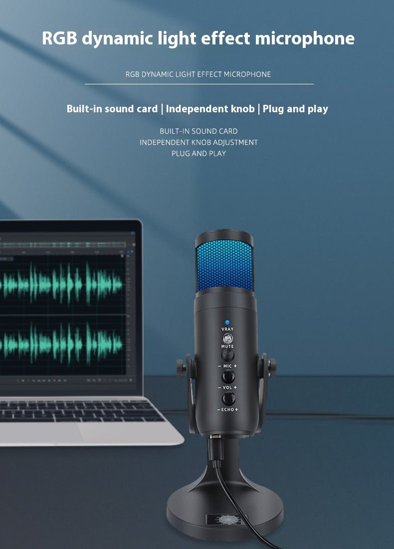 RGB Colorful Breathing Ambience Light USB Condenser Microphone - NeoTech