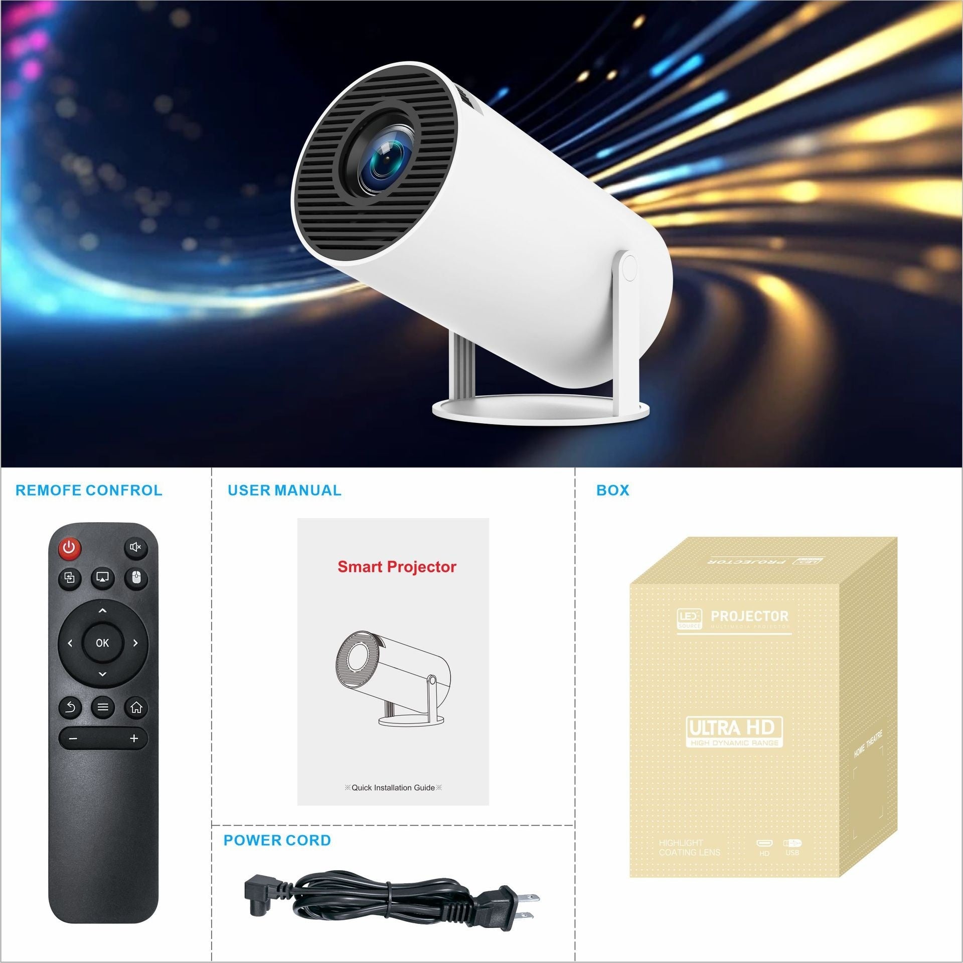HY300 Pro Projector Home Theater Entertainment Portable Small Projector - NeoTech