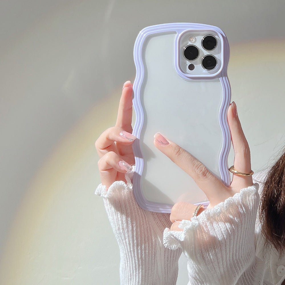 Wave Border Mobile Phone Case Solid Color Simple Candy Color - NeoTech