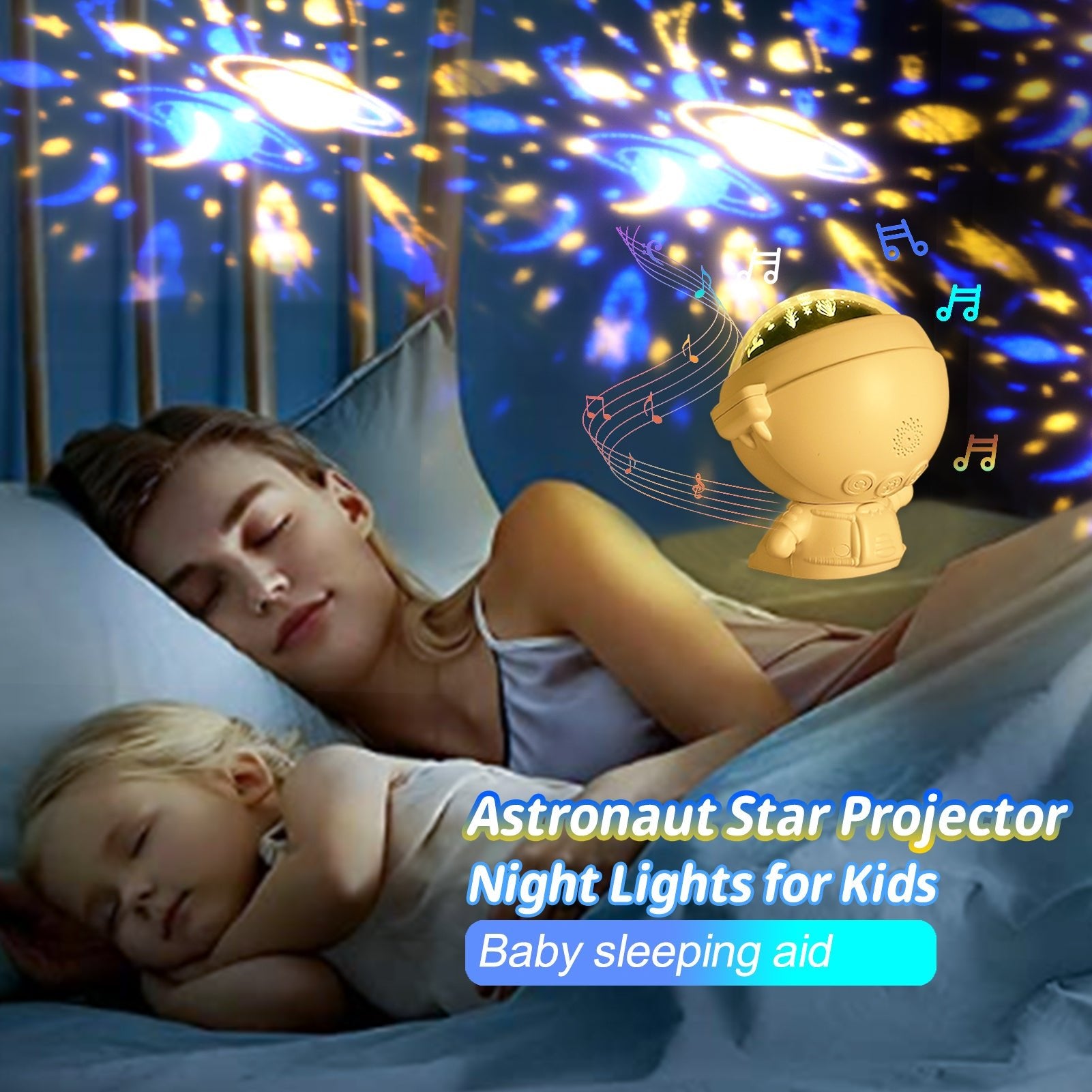 Galaxy Star Projector Starry Sky Night Light Astronaut Lamp Room Decr Gift Child Kids Baby Christmas Spaceman Projection - NeoTech